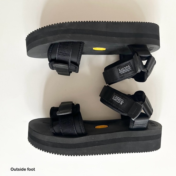 SUICOKE | CEL VPO PLATFORM SANDALS VIBRAM RUBBER SOLES (BLACK) LIGHTWEIGHT HYPE - Picture 7 of 15